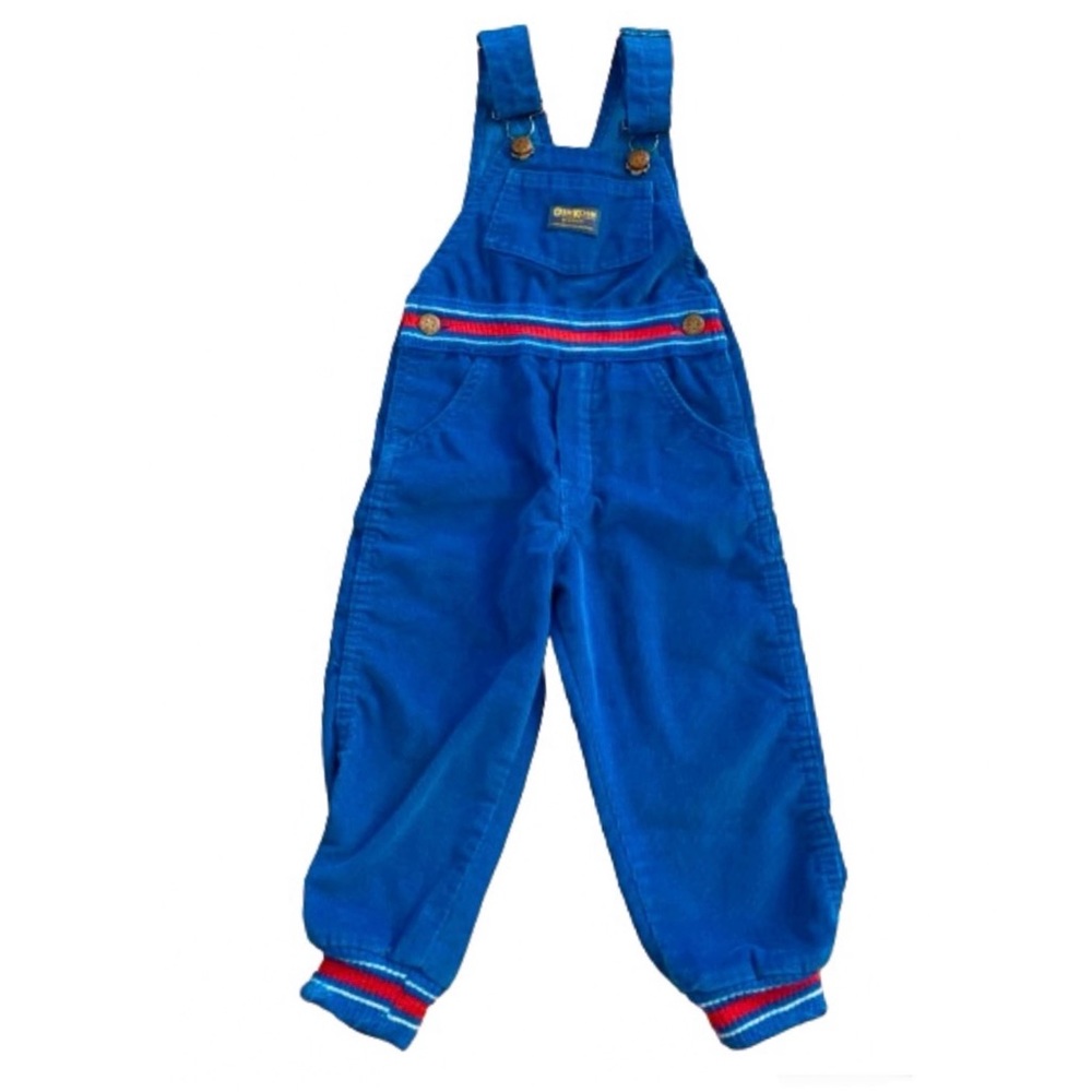 Osh Kosh | Vintage 80s 90s Made in USA Blue Corduroy Vestbak Overalls Toddler 4T